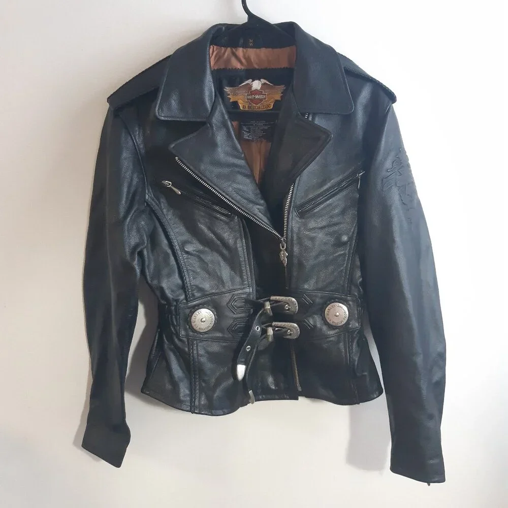 Harley-Davidson "An American Legend"-Authentic Vest Genuine Leather Women Medium - Picture 12 of 17